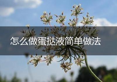 怎么做蛋挞液简单做法