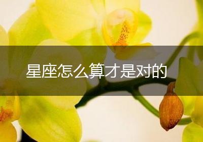 星座怎么算才是对的
