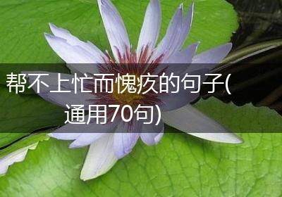 帮不上忙而愧疚的句子(通用70句)