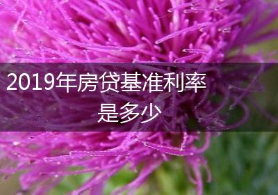 2019年房贷基准利率是多少