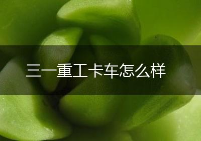 三一重工卡车怎么样