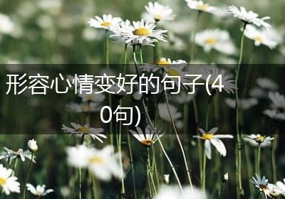 形容心情变好的句子(40句)