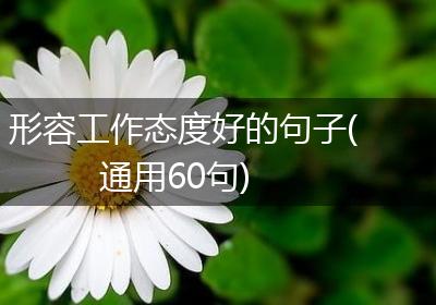 形容工作态度好的句子(通用60句)