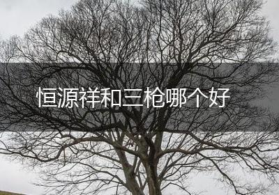 恒源祥和三枪哪个好