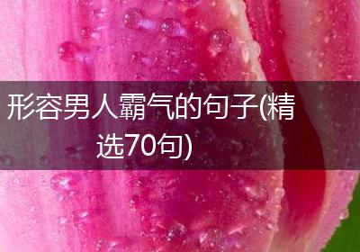 形容男人霸气的句子(精选70句)