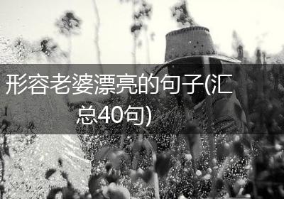 形容老婆漂亮的句子(汇总40句)