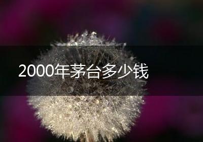 2000年茅台多少钱