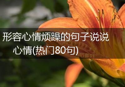 形容心情烦躁的句子说说心情(热门80句)