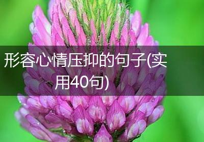 形容心情压抑的句子(实用40句)
