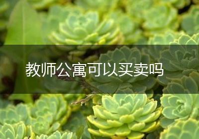 教师公寓可以买卖吗