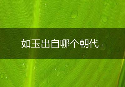 如玉出自哪个朝代
