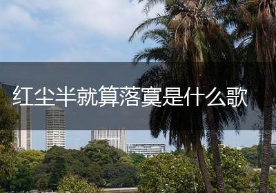 红尘半就算落寞是什么歌