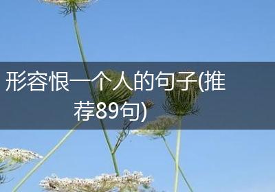 形容恨一个人的句子(推荐89句)