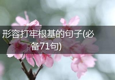 形容打牢根基的句子(必备71句)