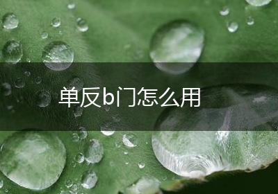单反b门怎么用