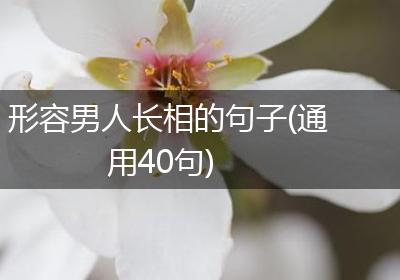 形容男人长相的句子(通用40句)