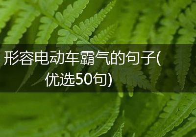 形容电动车霸气的句子(优选50句)