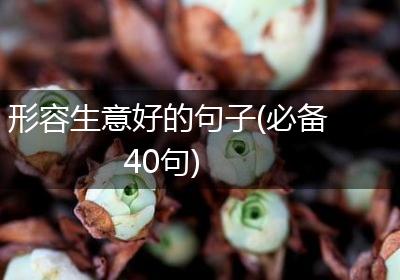 形容生意好的句子(必备40句)