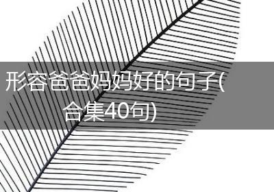 形容爸爸妈妈好的句子(合集40句)