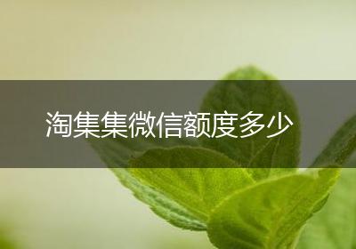 淘集集微信额度多少