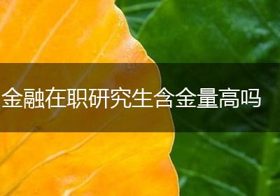 金融在职研究生含金量高吗