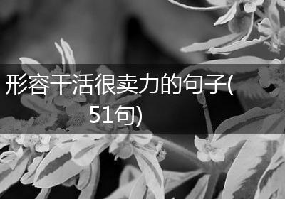 形容干活很卖力的句子(51句)