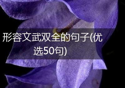 形容文武双全的句子(优选50句)