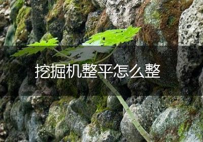 挖掘机整平怎么整
