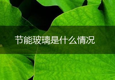 节能玻璃是什么情况