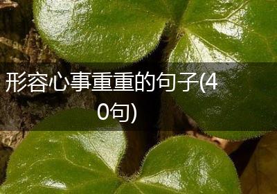 形容心事重重的句子(40句)