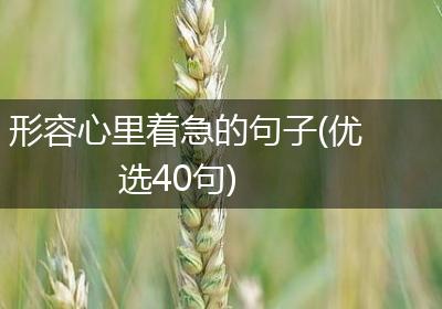 形容心里着急的句子(优选40句)