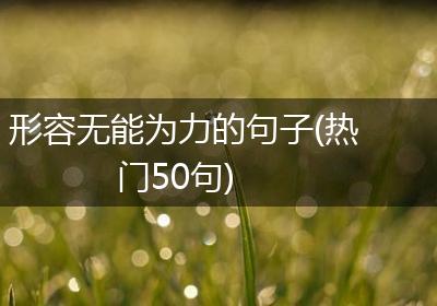 形容无能为力的句子(热门50句)
