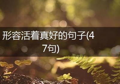 形容活着真好的句子(47句)