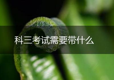 科三考试需要带什么