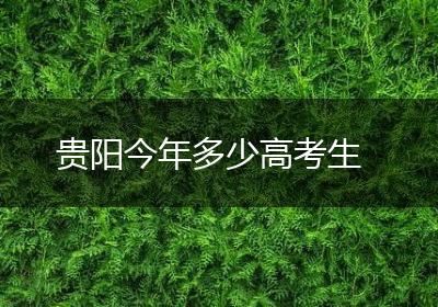 贵阳今年多少高考生