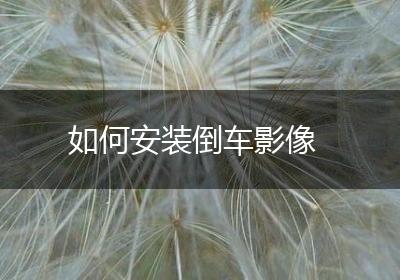 如何安装倒车影像