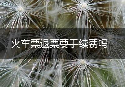 火车票退票要手续费吗