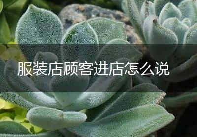 服装店顾客进店怎么说