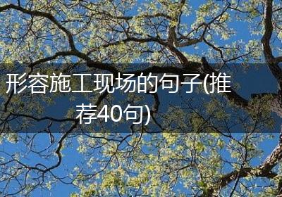 形容施工现场的句子(推荐40句)