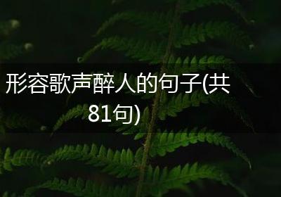 形容歌声醉人的句子(共81句)