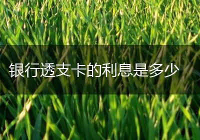 银行透支卡的利息是多少