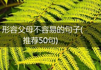 形容父母不容易的句子(推荐50句)