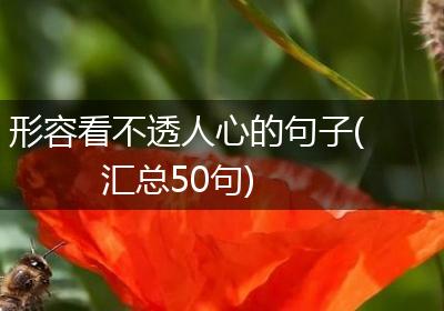 形容看不透人心的句子(汇总50句)
