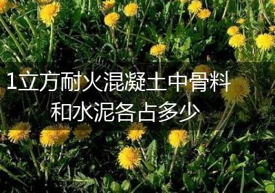 1立方耐火混凝土中骨料和水泥各占多少