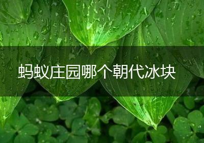 蚂蚁庄园哪个朝代冰块
