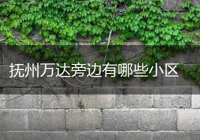 抚州万达旁边有哪些小区
