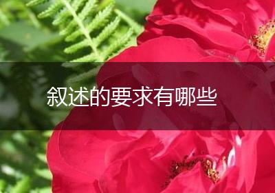 叙述的要求有哪些