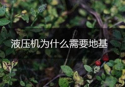 液压机为什么需要地基