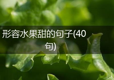 形容水果甜的句子(40句)