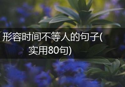 形容时间不等人的句子(实用80句)
